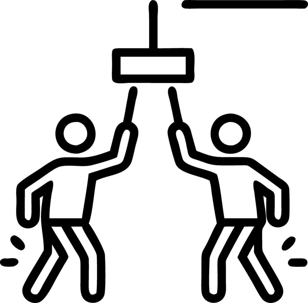 Employees installing energy efficient lighting with copy space vector