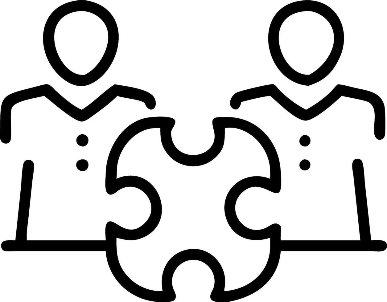 Employees assembling puzzle pieces with soft lighting and candid smiles copy space on left. vector