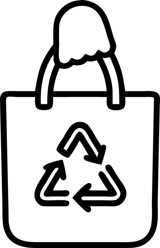 Employee using eco friendly tote bag with recycling icon symbolizing green habits vector