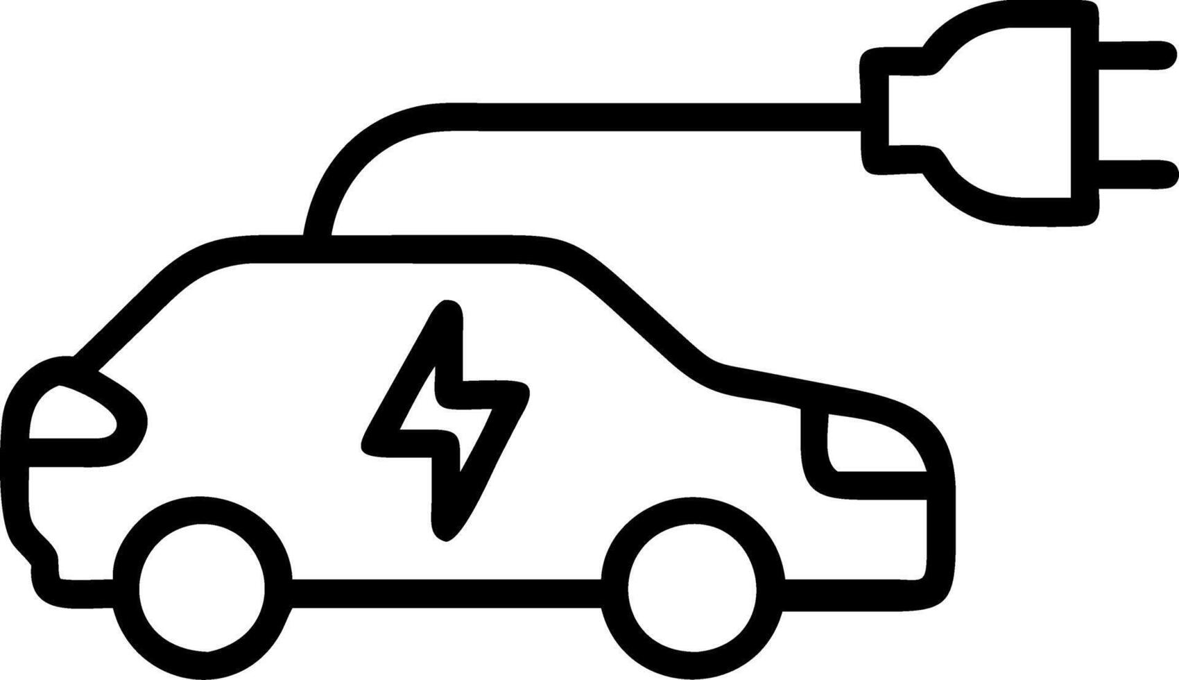Electric car icon with charging plug vector