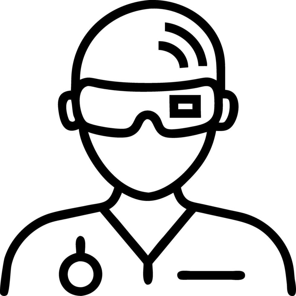 Doctor wearing smart glasses for remote consultation assistance vector