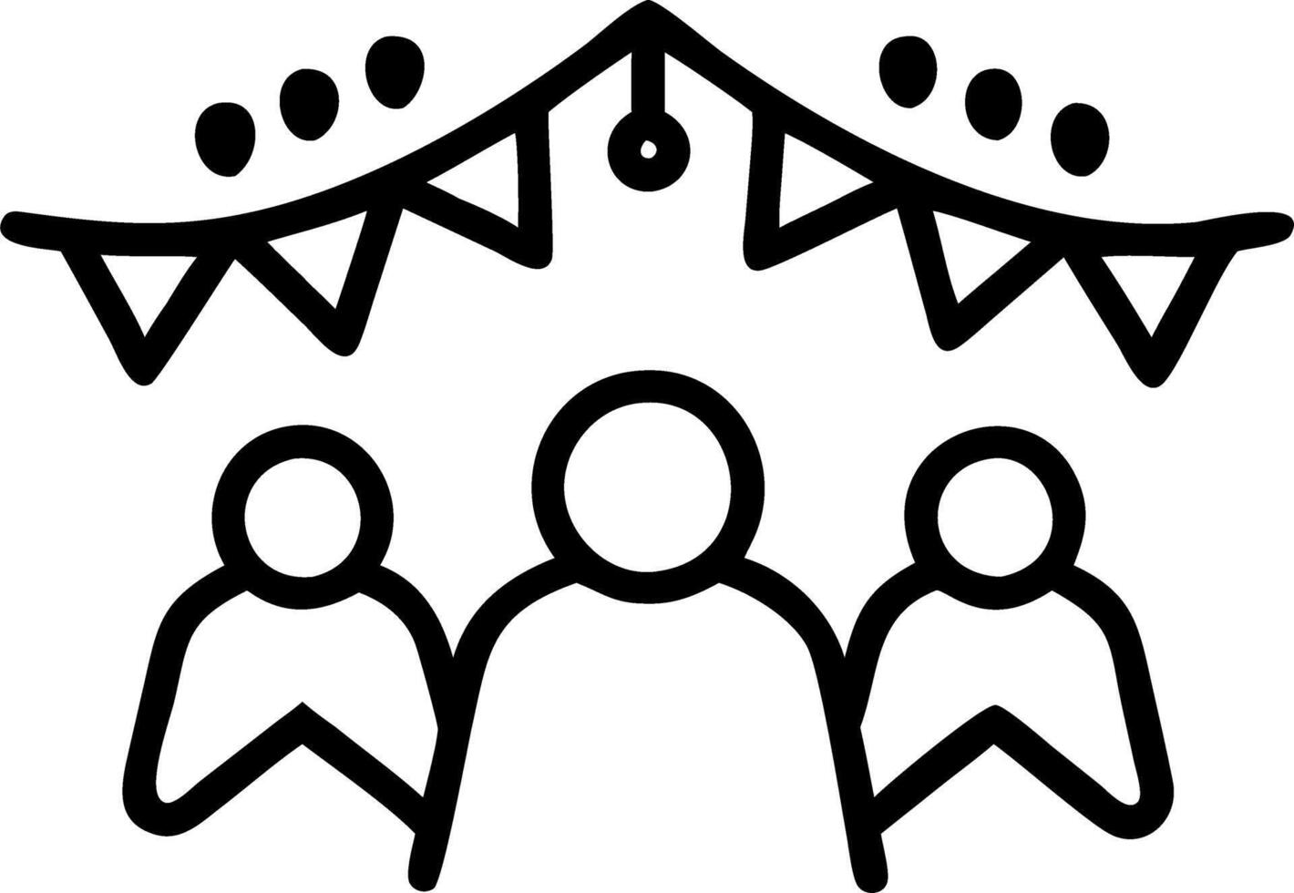 Diverse group attending cultural festival with copy space vector