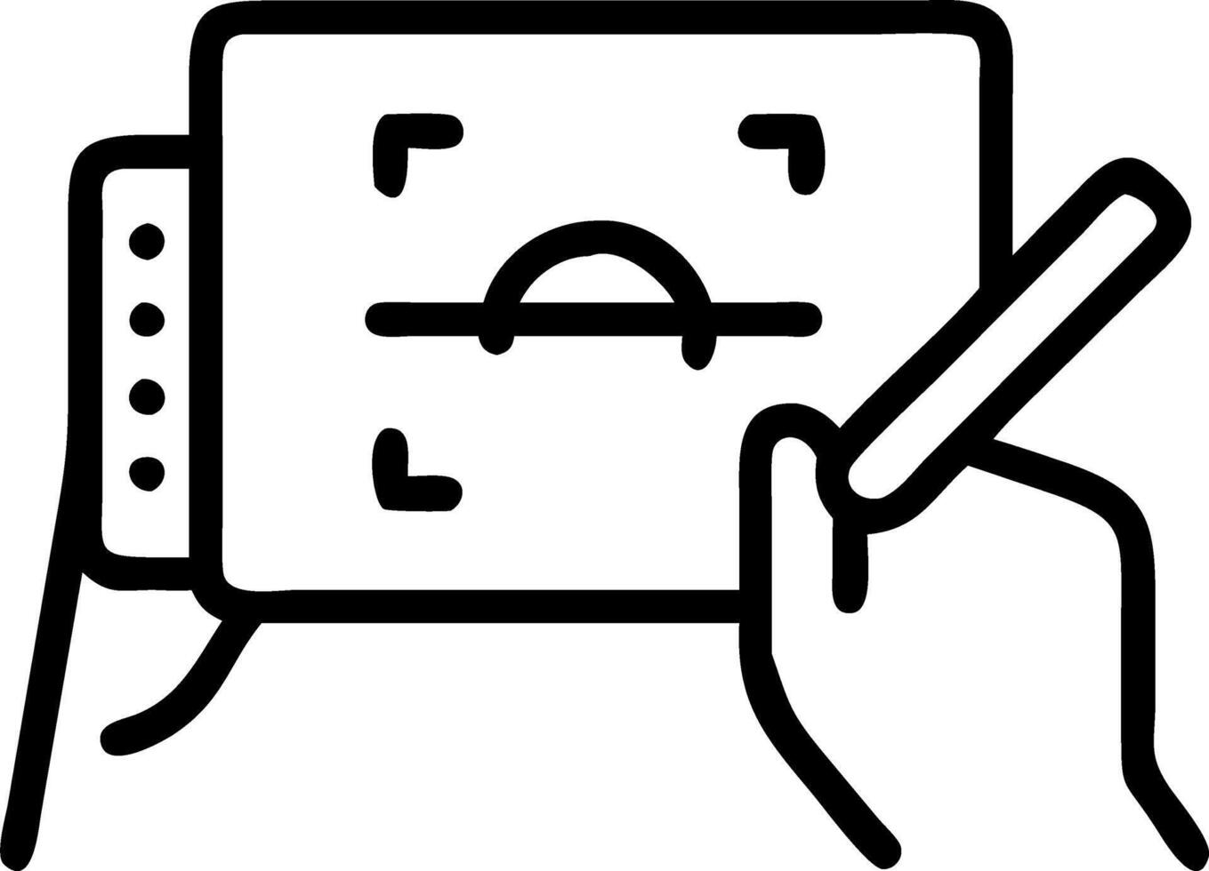 Designer sketching digital concept on tablet with copy space vector