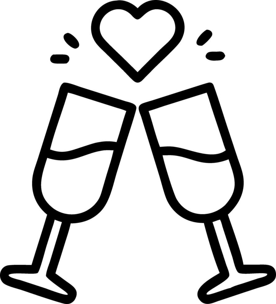 Couples toasting with champagne glasses at anniversary party copy space above. vector