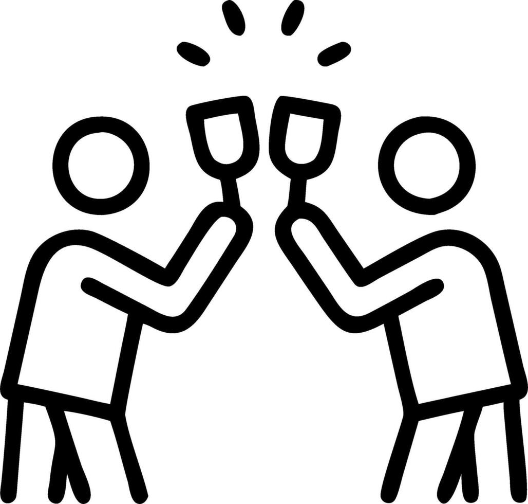 Couples toasting at engagement party with sparkling drinks copy space above. vector