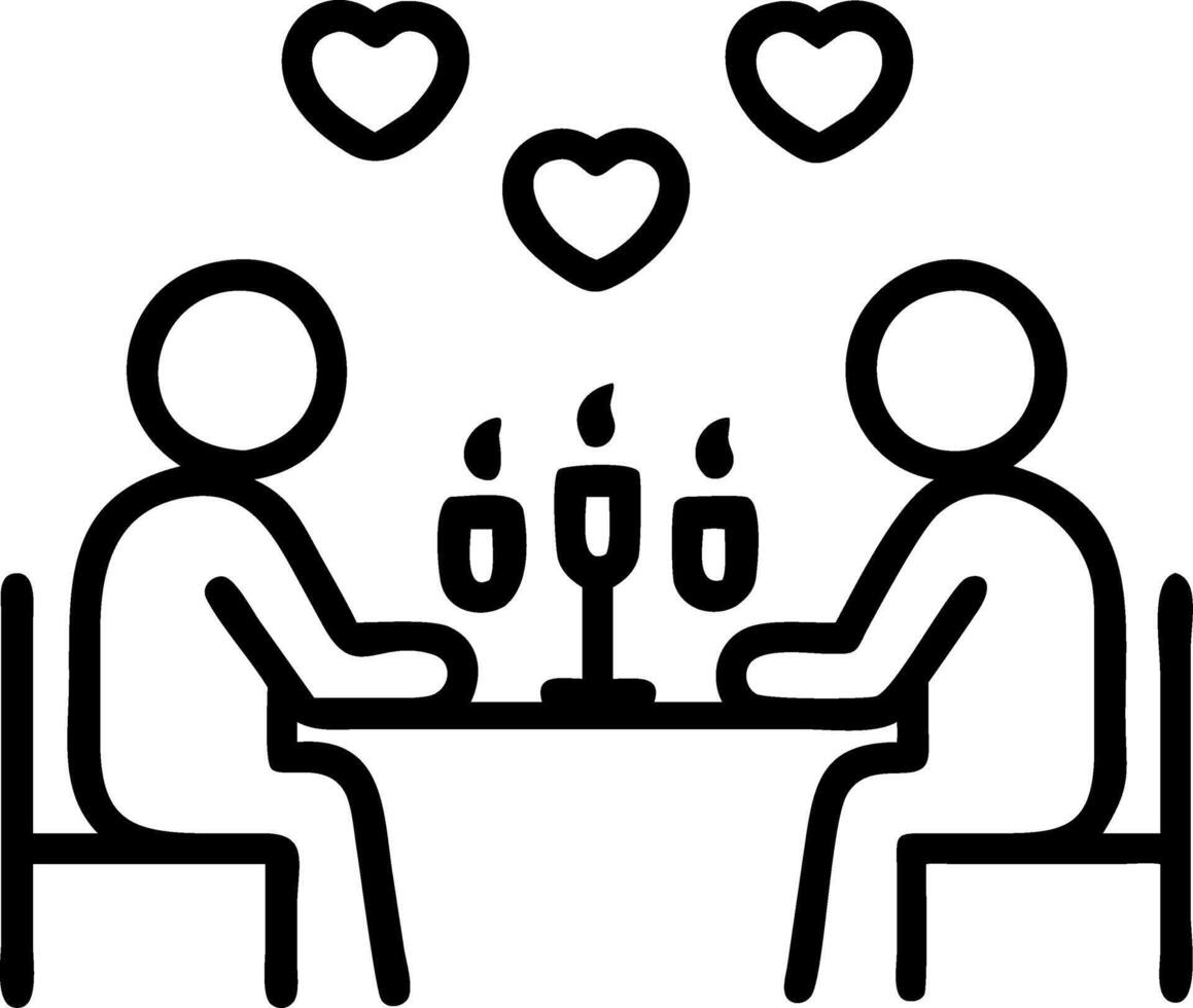 Couples enjoying romantic dinner with candlelight and flowers copy space below. Set 2 vector