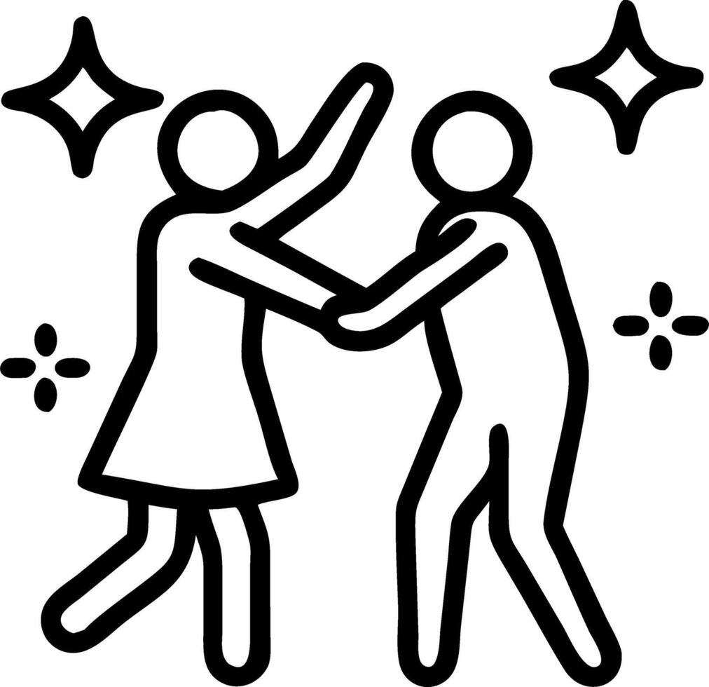 Couples dancing under starry sky at outdoor New Years party copy space below. vector