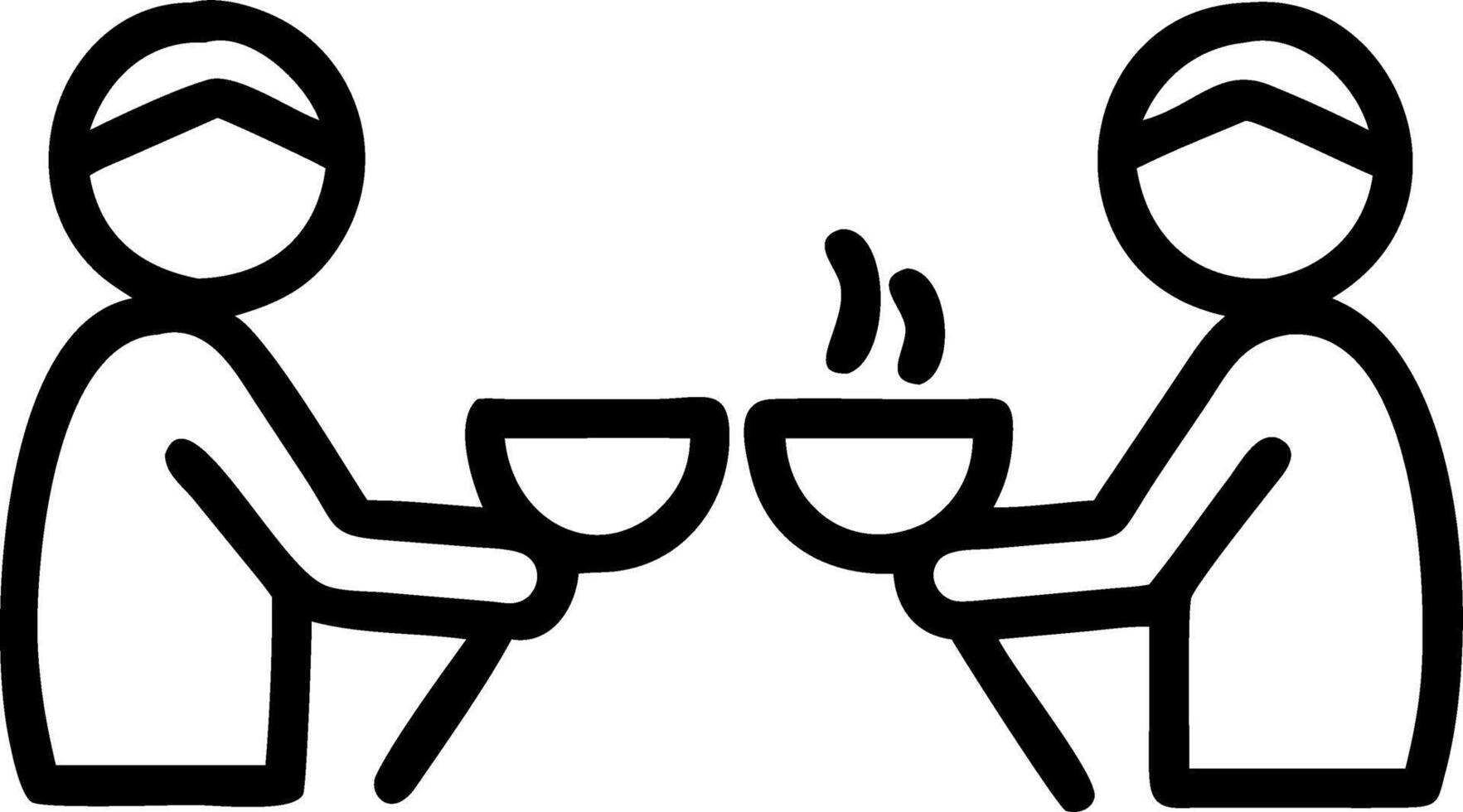 Couple enjoying a relaxing tea ceremony on plain background copy space below vector