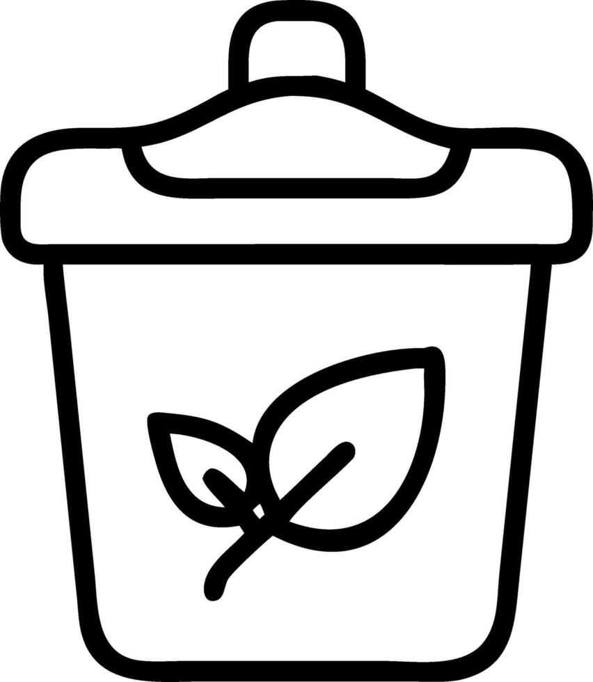 Compost Bin Icon with Organic Waste vector
