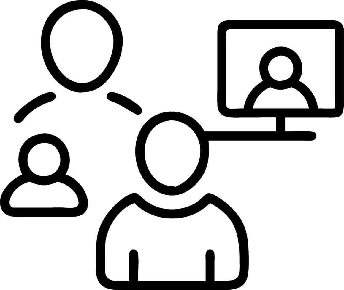 Community Manager Leading Virtual Meeting vector