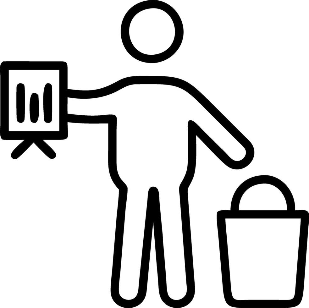 Community leader organizing e waste collection drive vector
