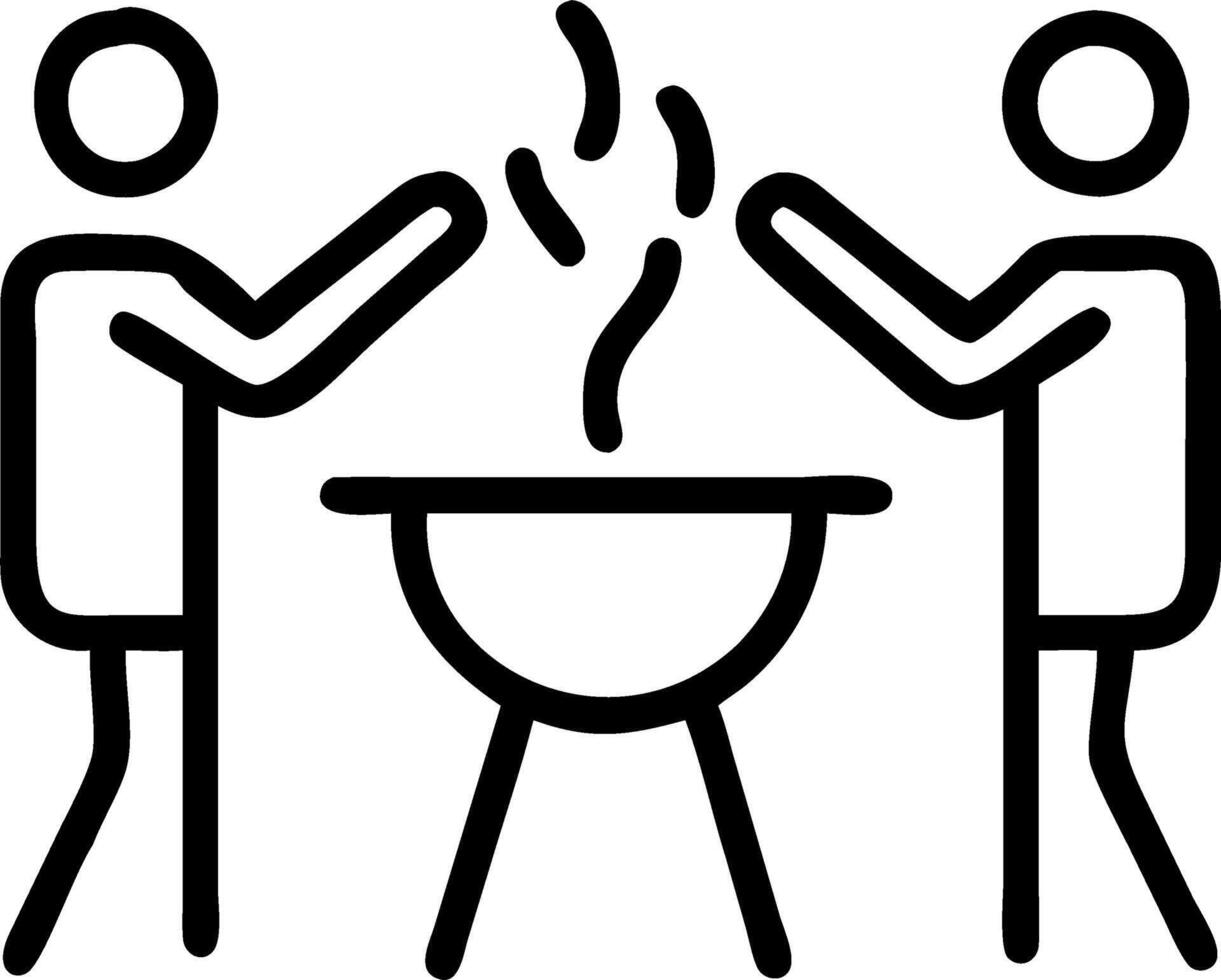 Colleagues enjoying a rooftop barbecue with laughter copy space on side. vector