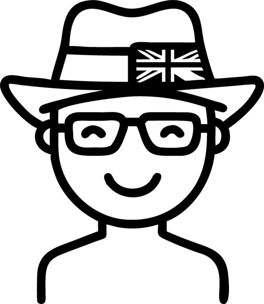 Close up Portrait of Person Wearing Australia Day Accessories Set 2 vector