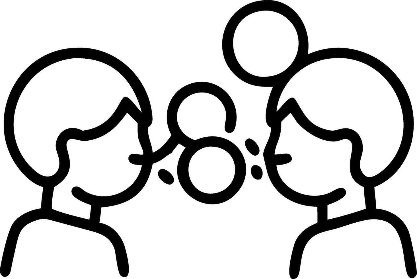Close up portrait of friends blowing bubbles copy space above. vector