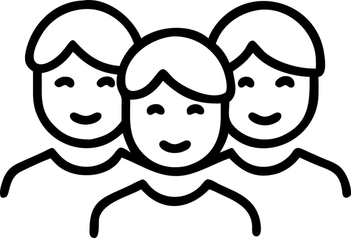 Close up portrait of friends with painted faces copy space below. vector