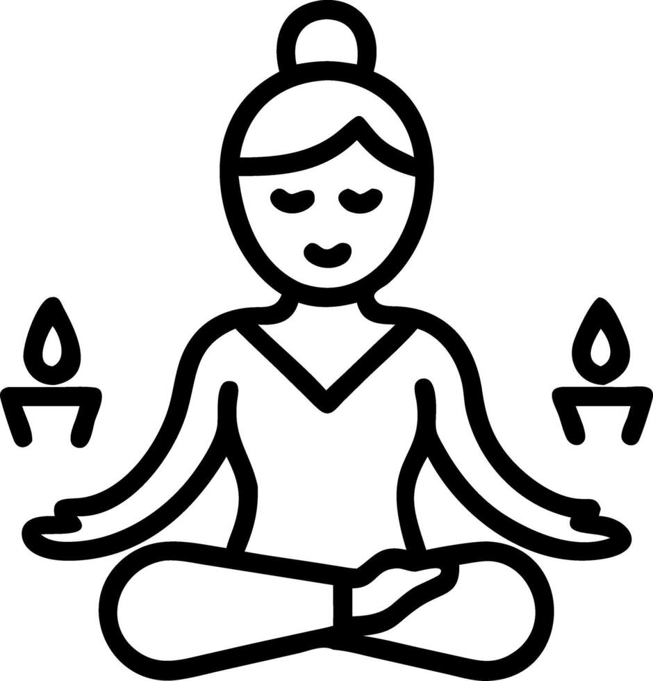 Close up portrait of a woman practicing mindfulness with a stone garden copy space above. Set 2 vector