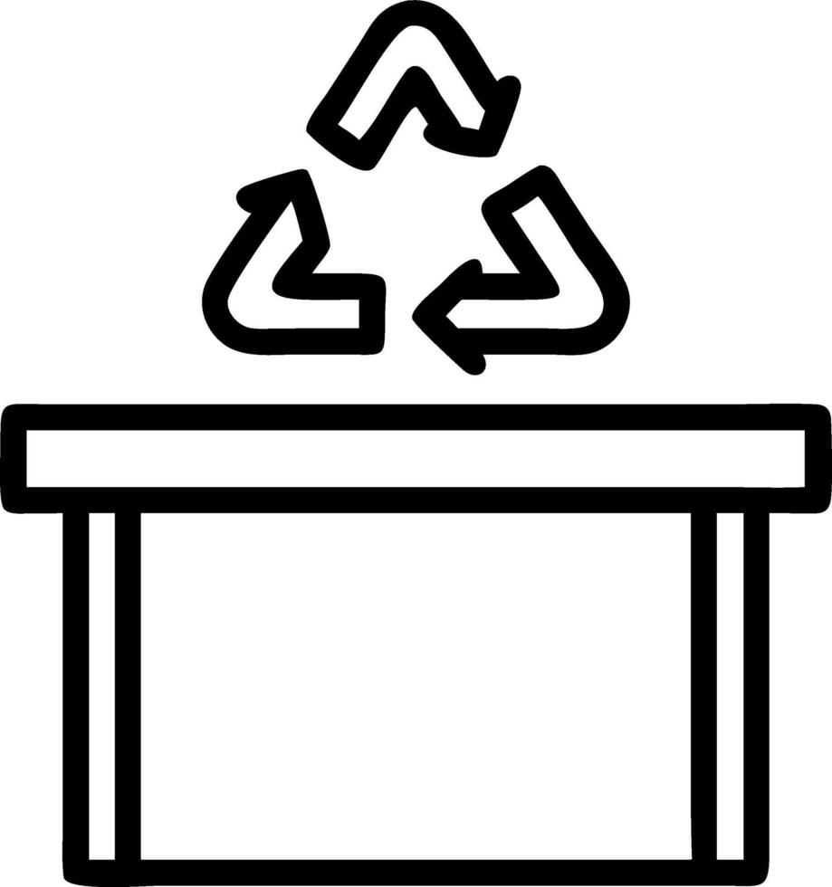 Close up of sustainable product packaging with recycling symbols in an office setting vector