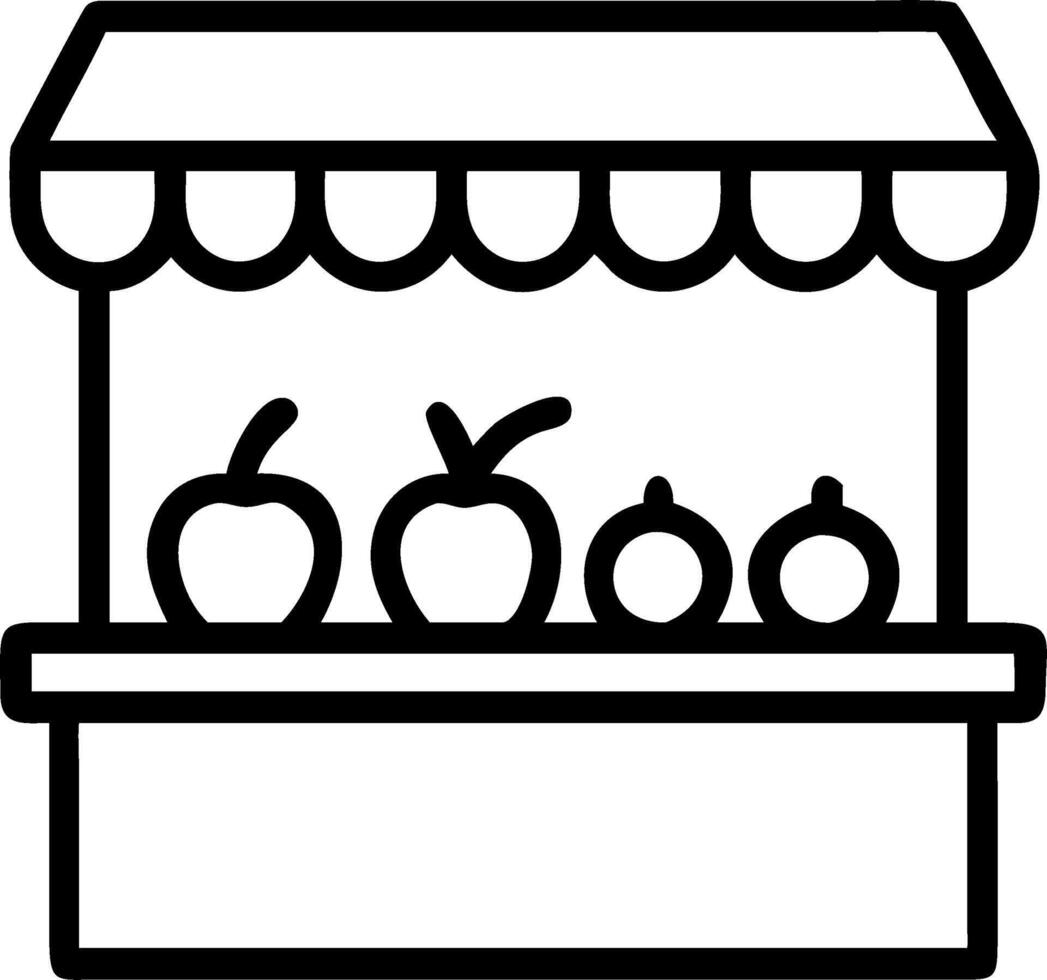 Close up of market stall with fresh fruits vector