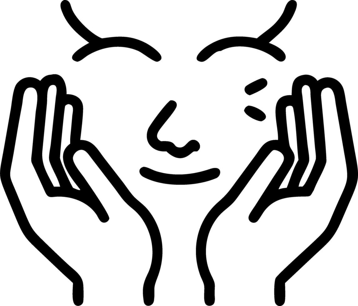 Close up of hands receiving a soothing facial treatment with soft lighting copy space above Set 2 vector