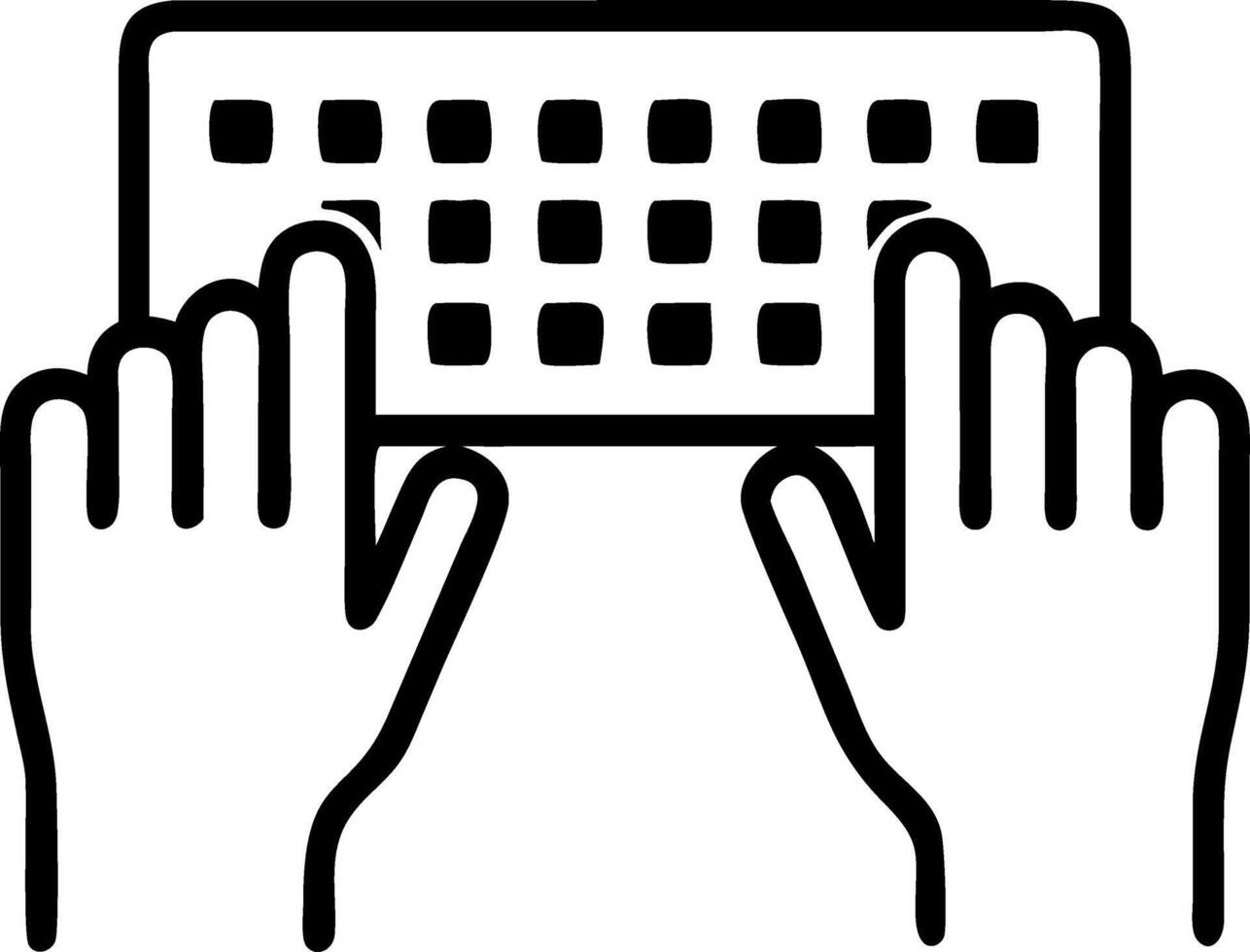 Close up of hands typing on transparent cloud keyboard with digital icons copy space Set 2 vector
