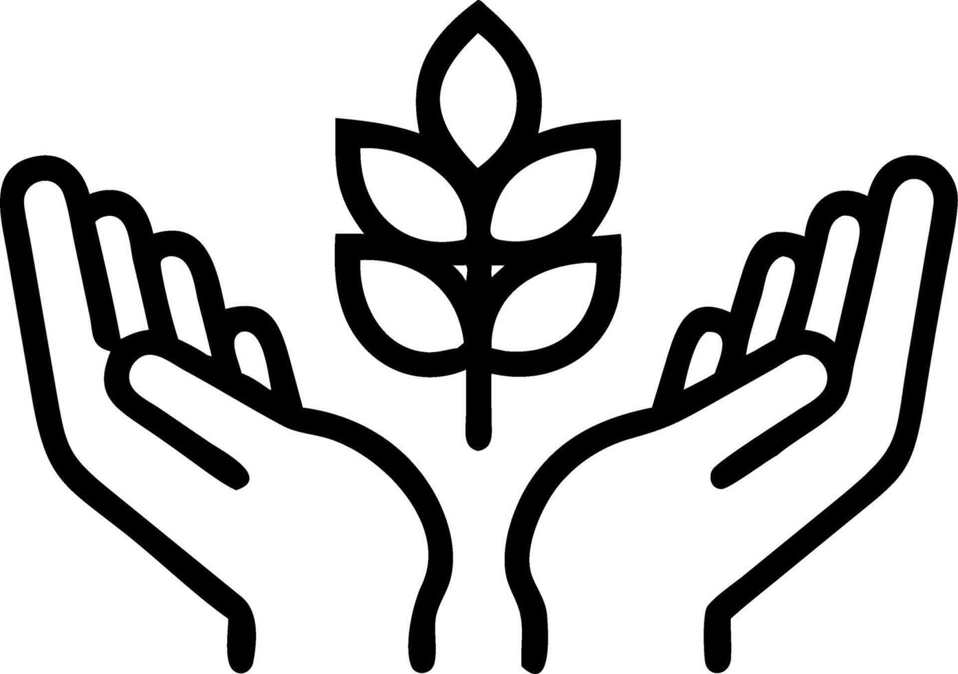 Close up of hands holding ripe grains in a field vector