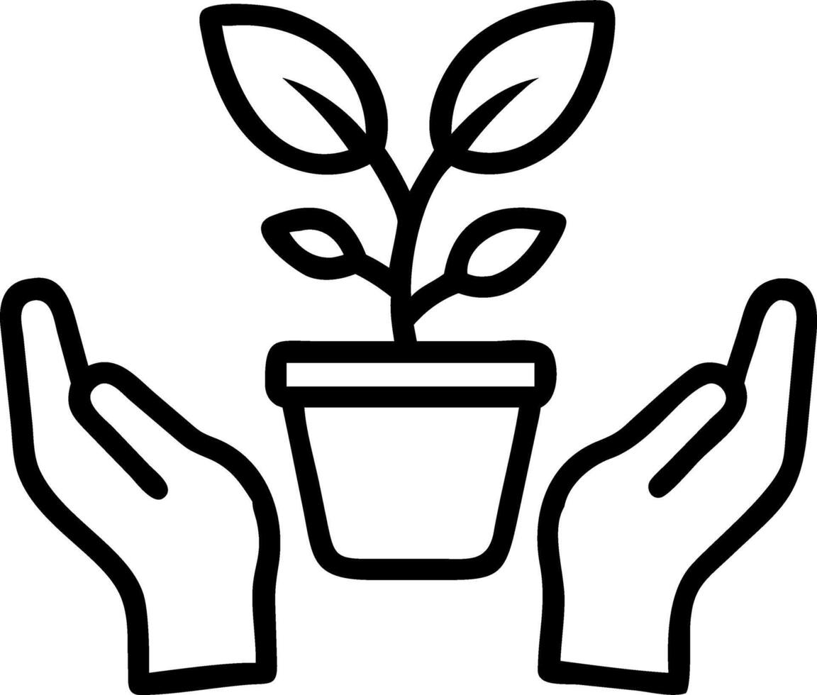 Close up of hands planting a green seedling in eco friendly pot symbolizing sustainable growth vector