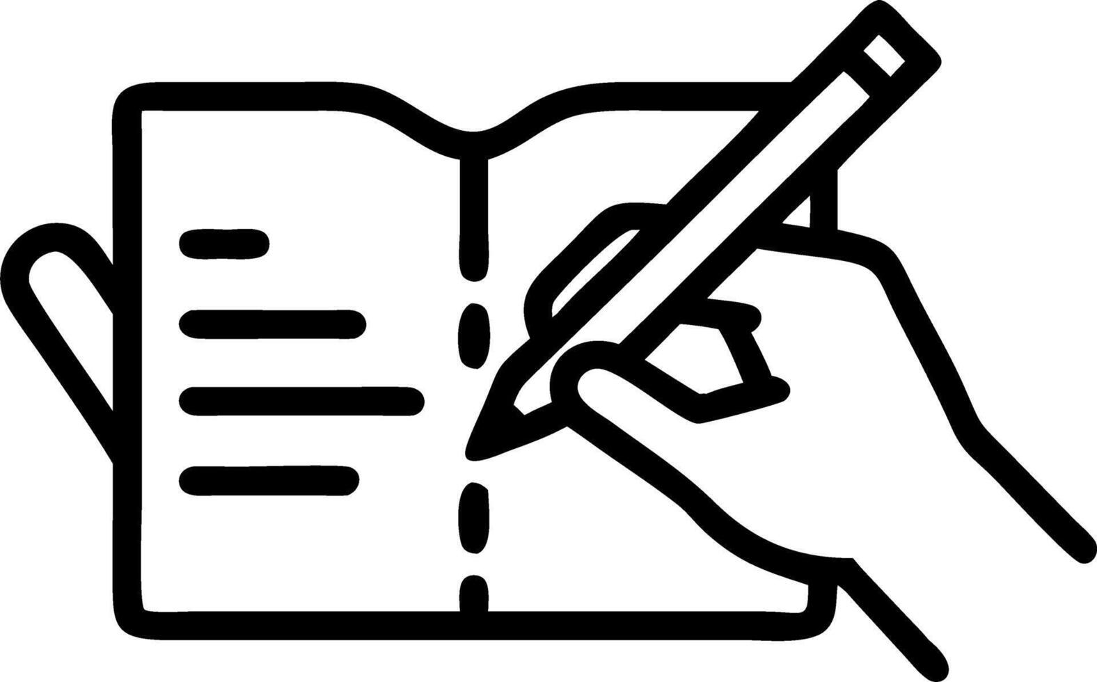 Close up of hands journaling with reality photography copy space on left vector