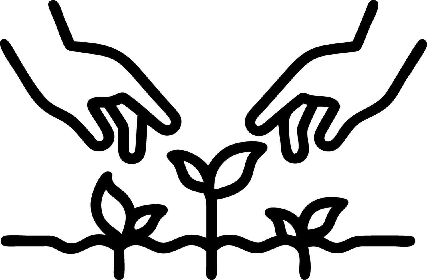 Close up of hands harvesting herbs on rooftop farm vector