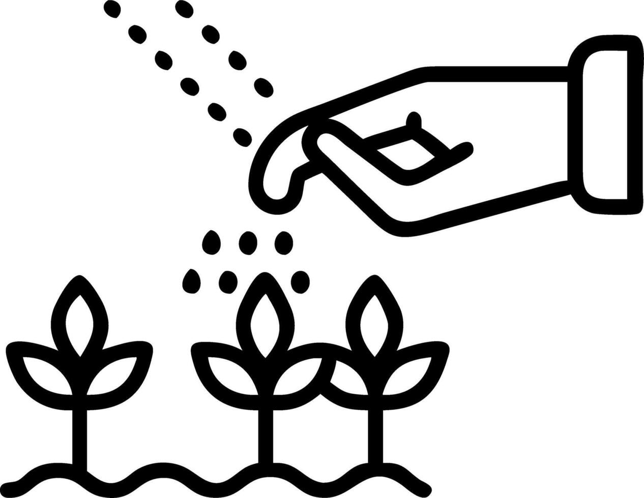 Close up of hand watering plants in urban hydroponic garden vector
