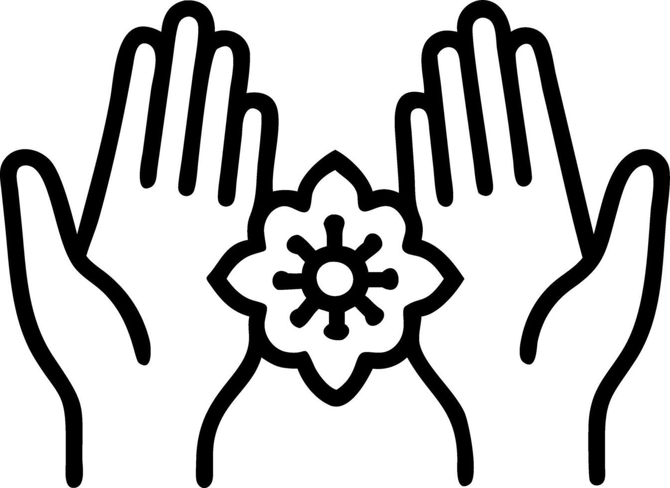 Close up of hands applying henna designs with intricate patterns copy space below vector