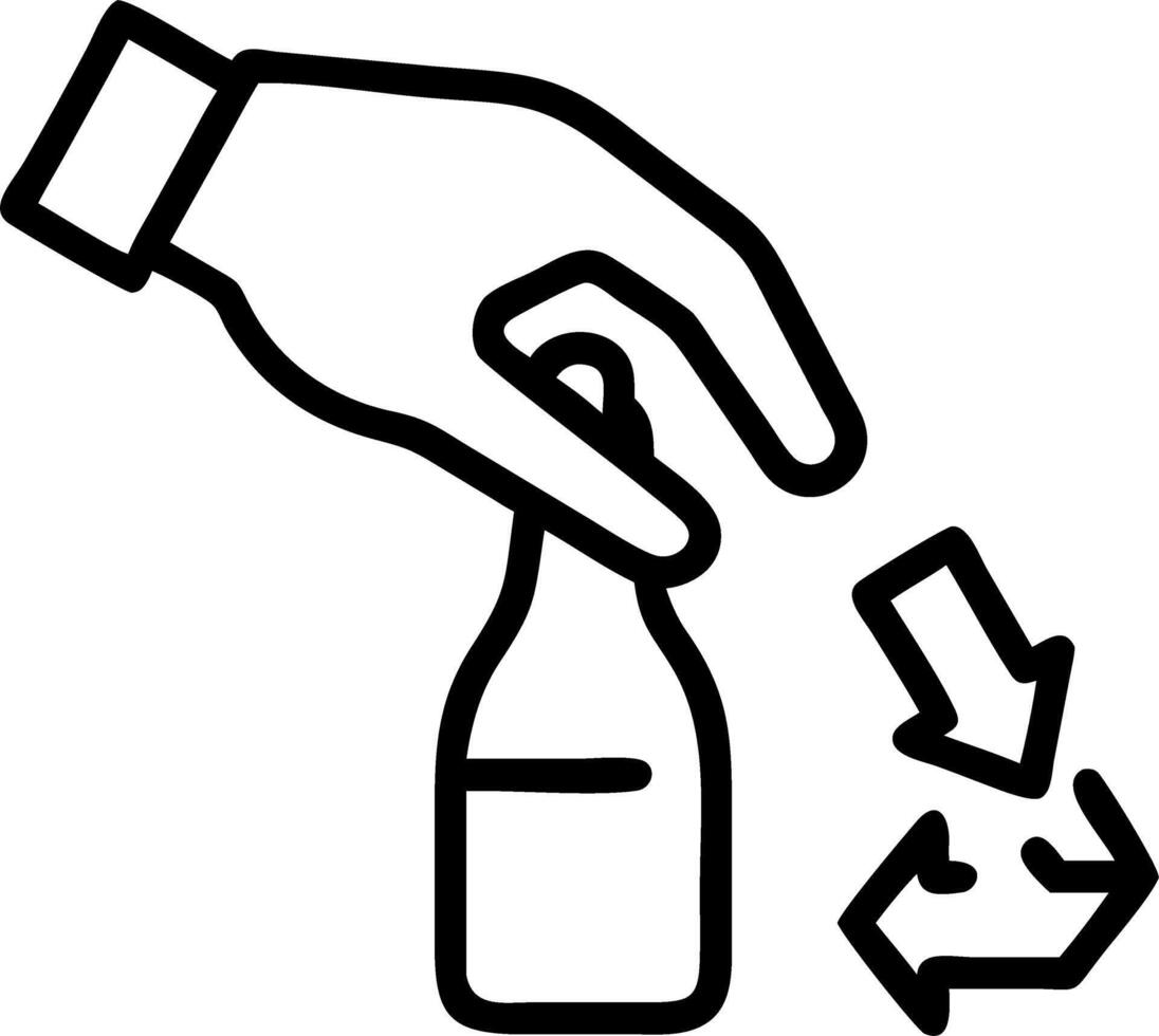 Close up of hand placing plastic bottle cap into recycling machine slot vector