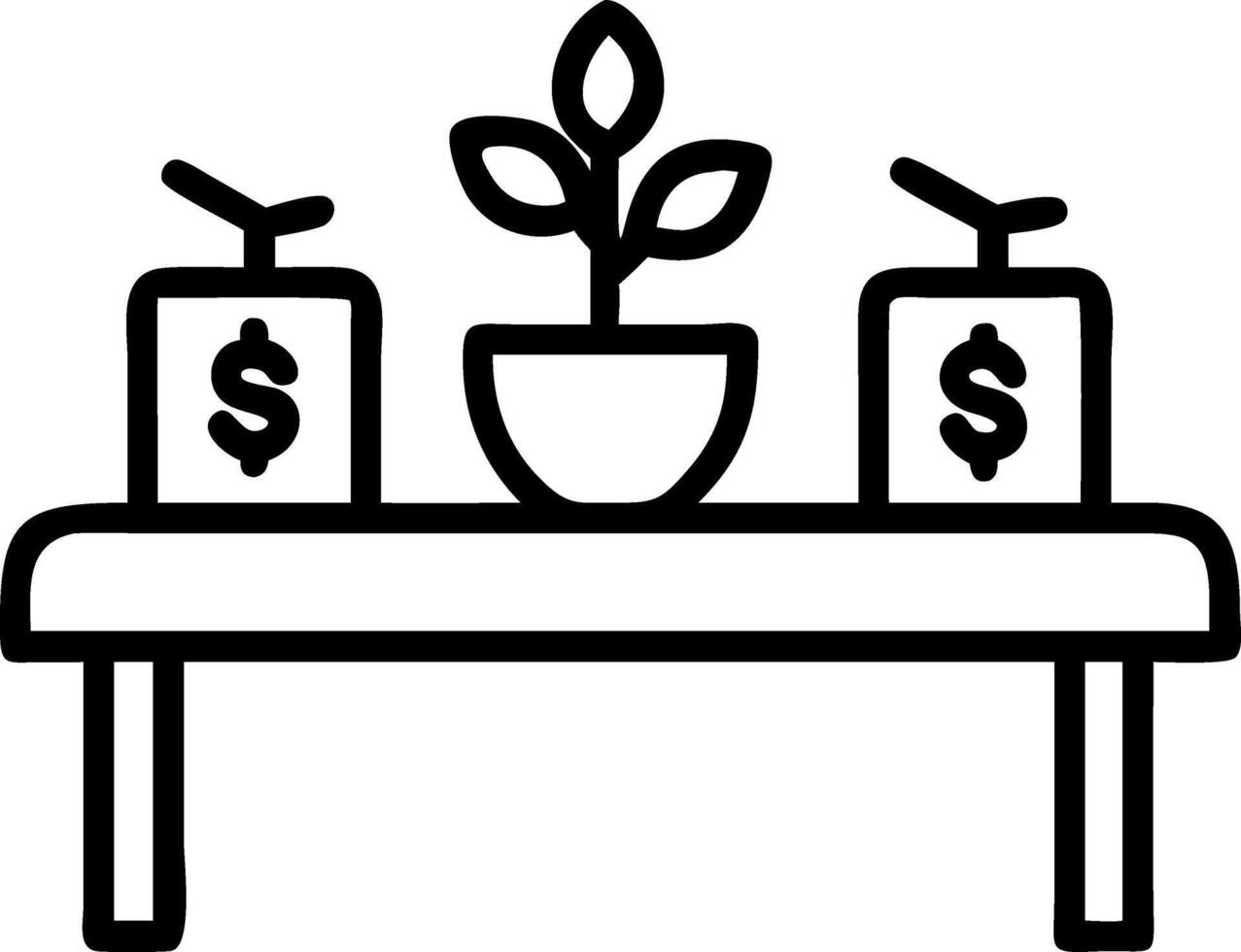 Close up of green investment portfolio on eco friendly desk setup with plants vector