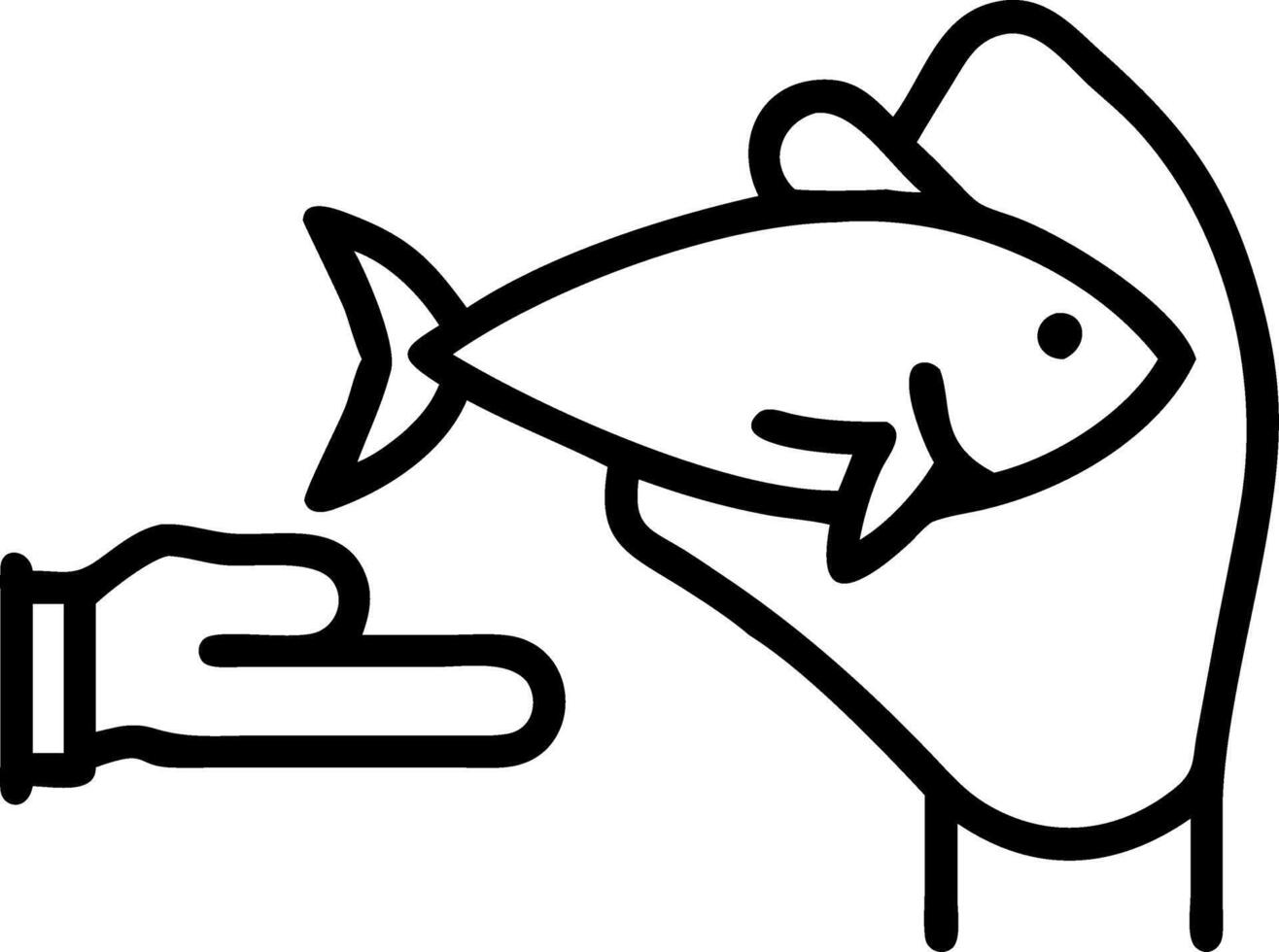 Close up of fisherman holding fresh catch vector