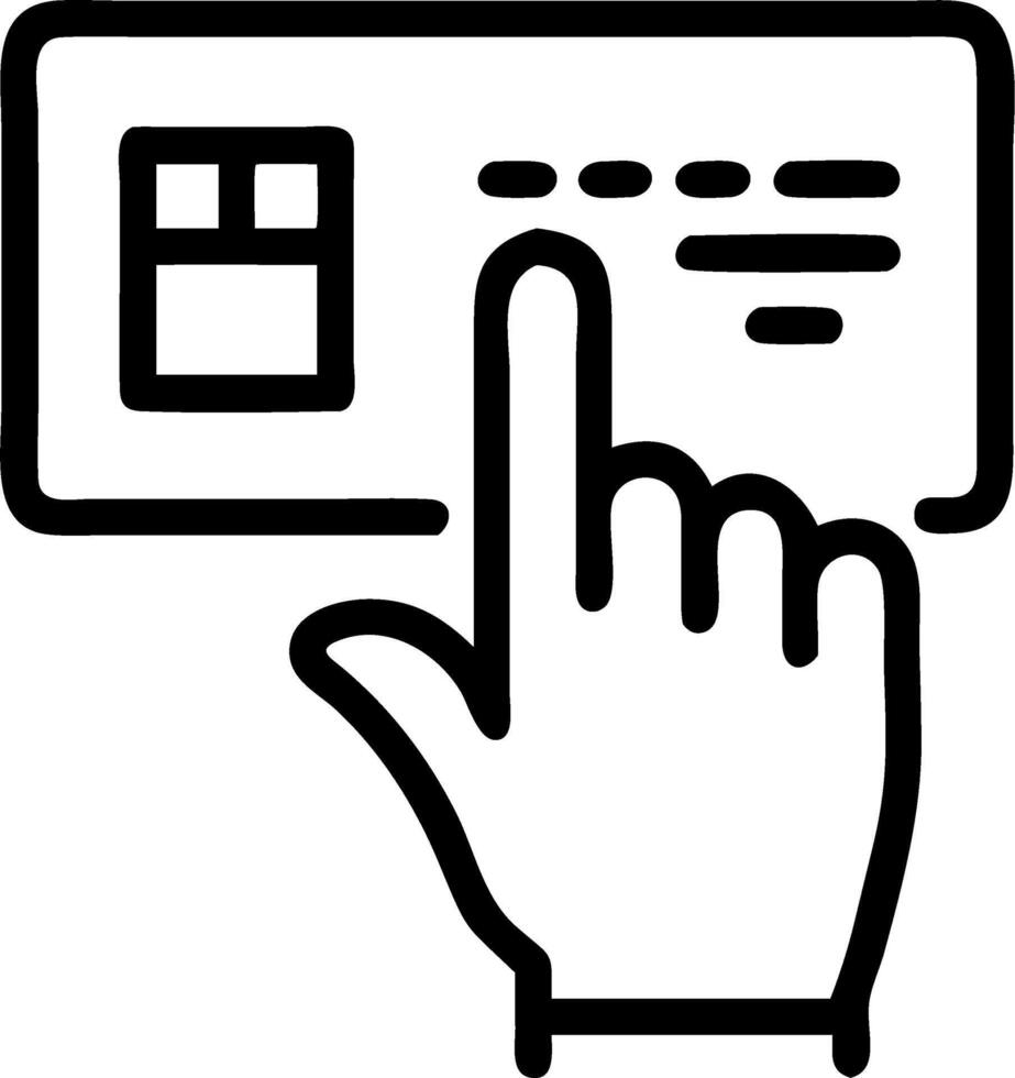 Close up of engineers finger touching digital dashboard with copy space vector