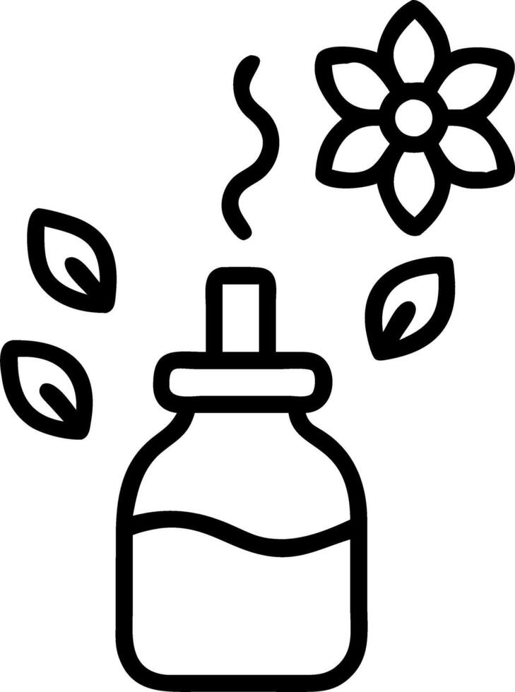 Close up of essential oil diffuser emitting mist with floral elements copy space above vector