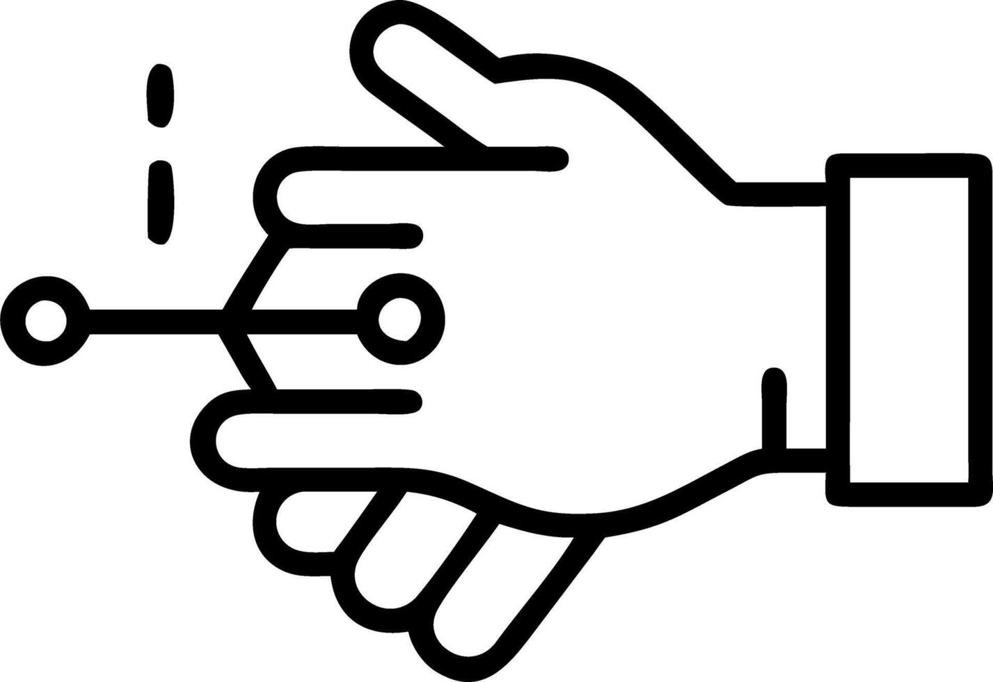 Close up of engineers gloved hand adjusting AI powered sensor vector