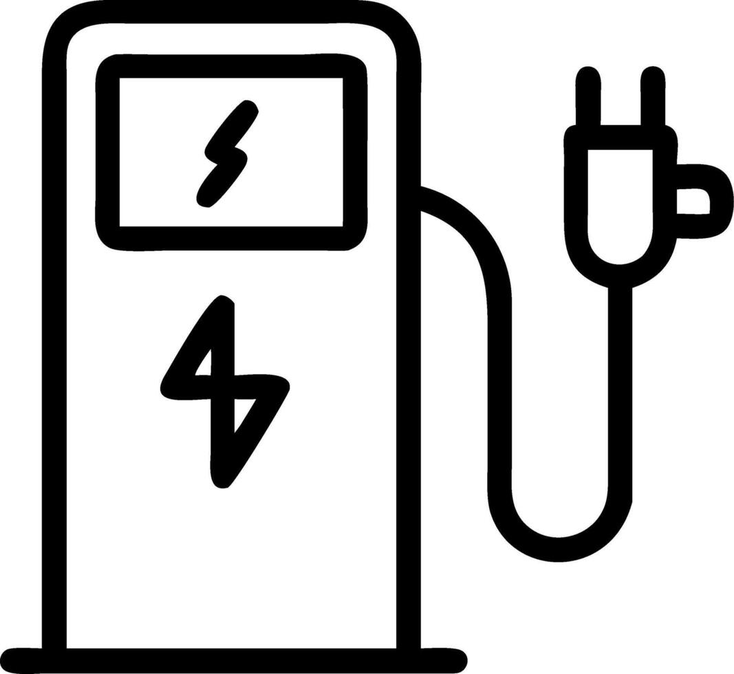 Close up of electric vehicle charging port vector