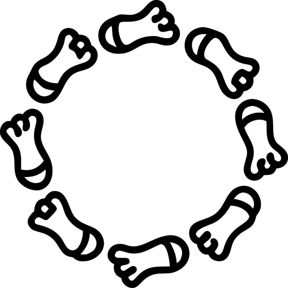 Close up of diverse feet forming a circle with copy space vector