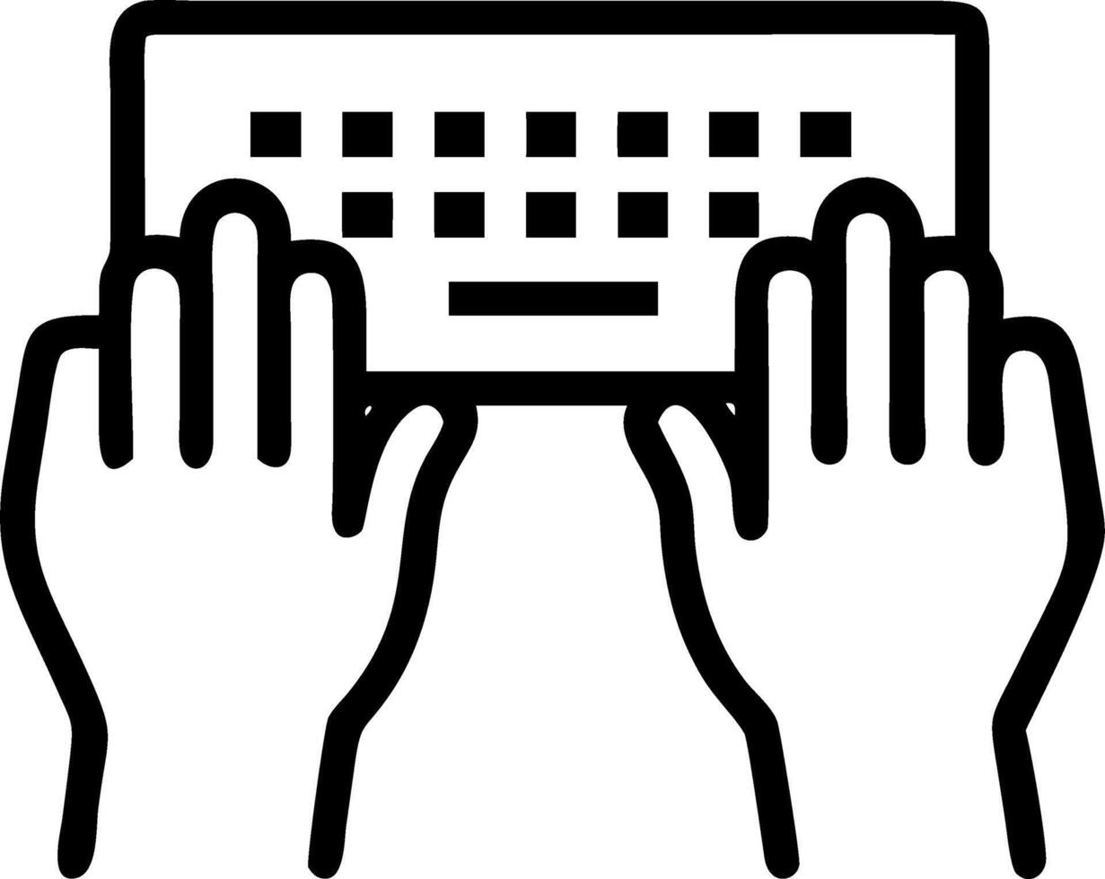 Close up of an entrepreneurs hands typing on a keyboard symbolizing progress vector