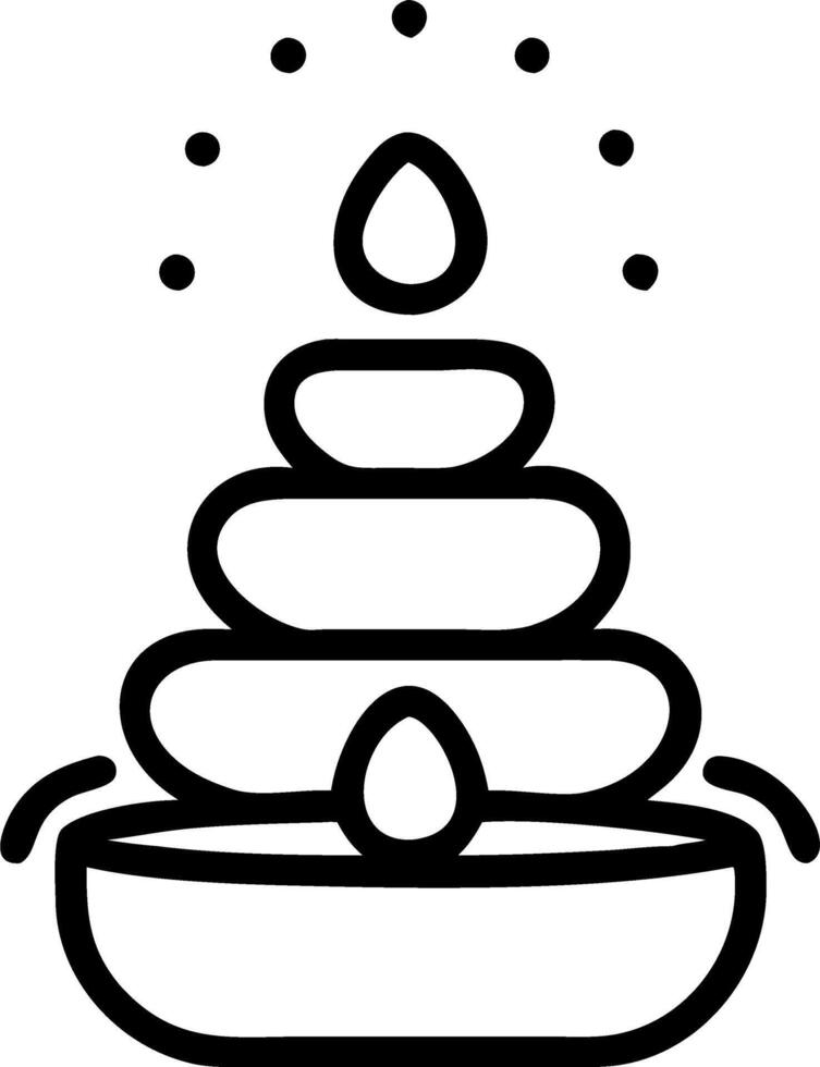 Close up of a tranquil indoor water fountain with pebbles copy space above. vector