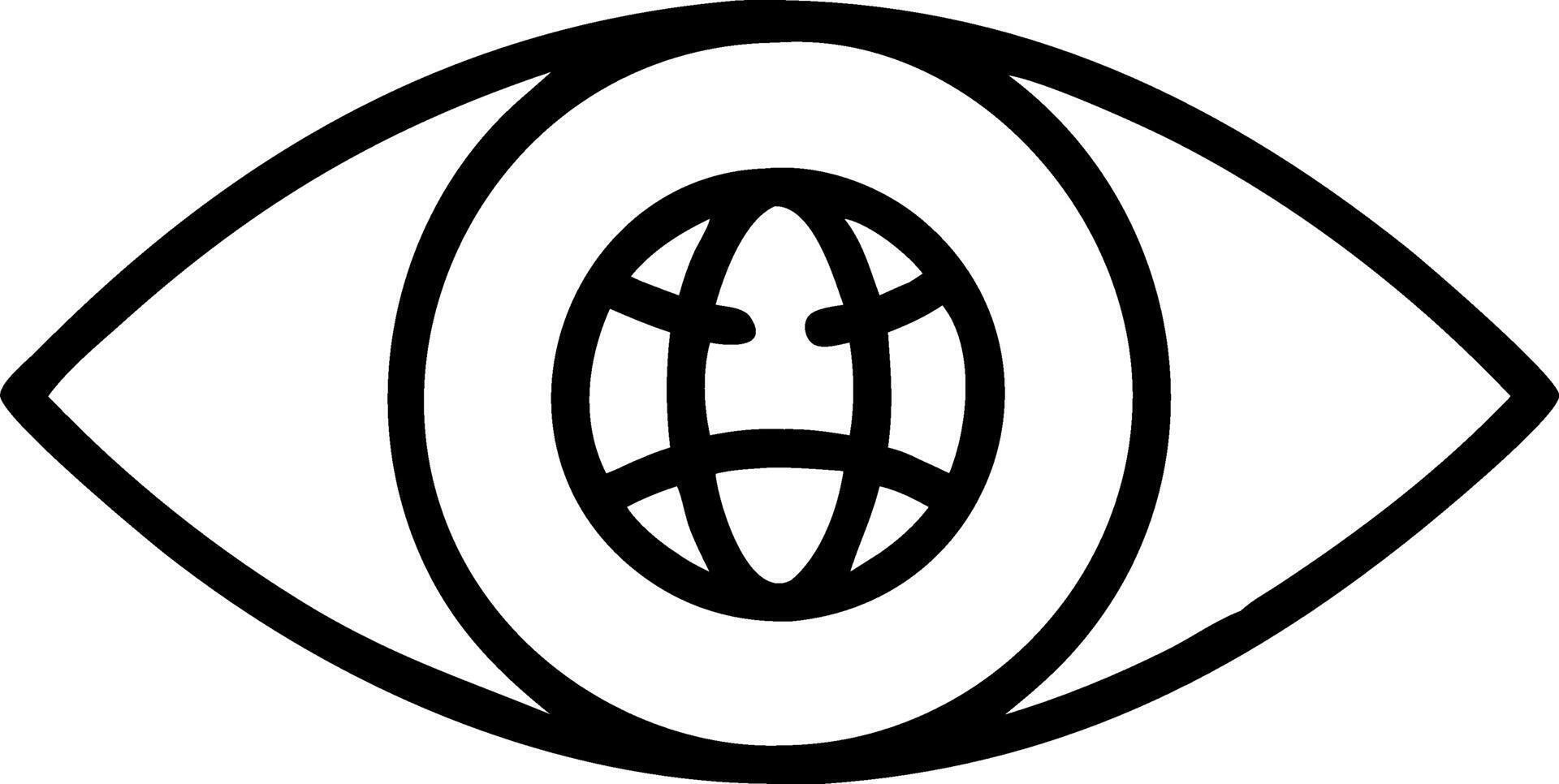 Close up of a human eye with globe reflection and copy space vector