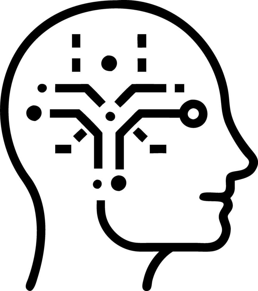 Close up of a human face with digital tattoos and copy space vector