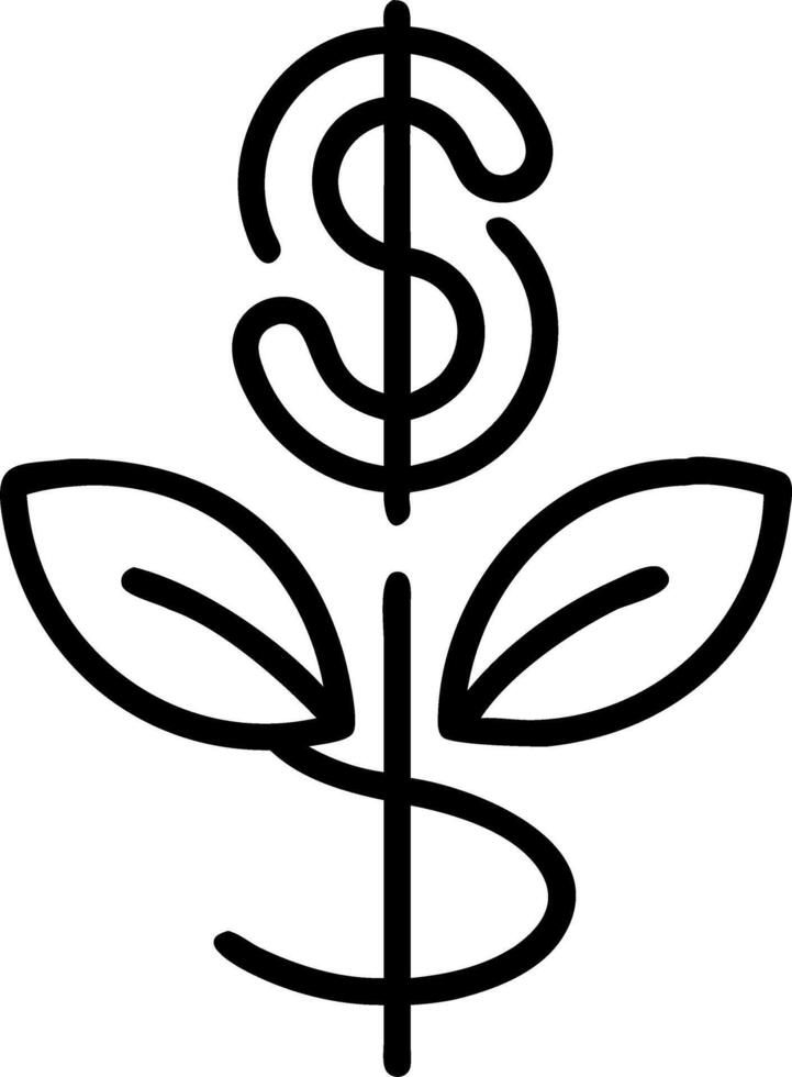 Close up of a dollar sign made of green leaves with copy space vector