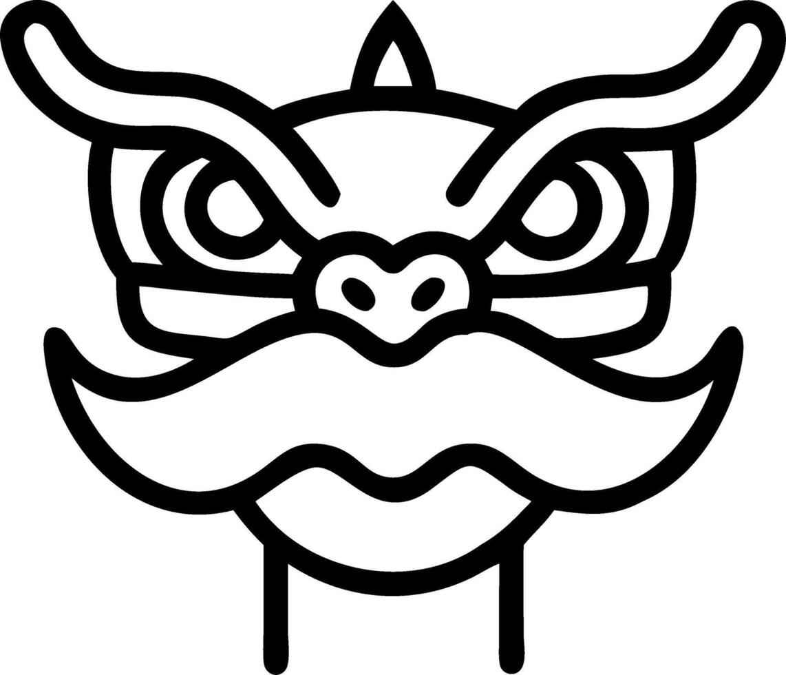 Close up of a dragon dance mask with vibrant colors and copy space below. vector