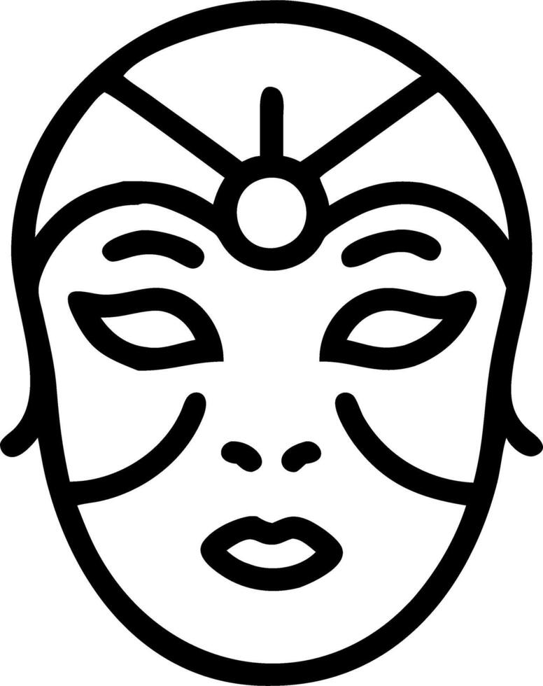 Close up of a face with traditional Chinese opera makeup and augmented reality effects copy space to the left. vector