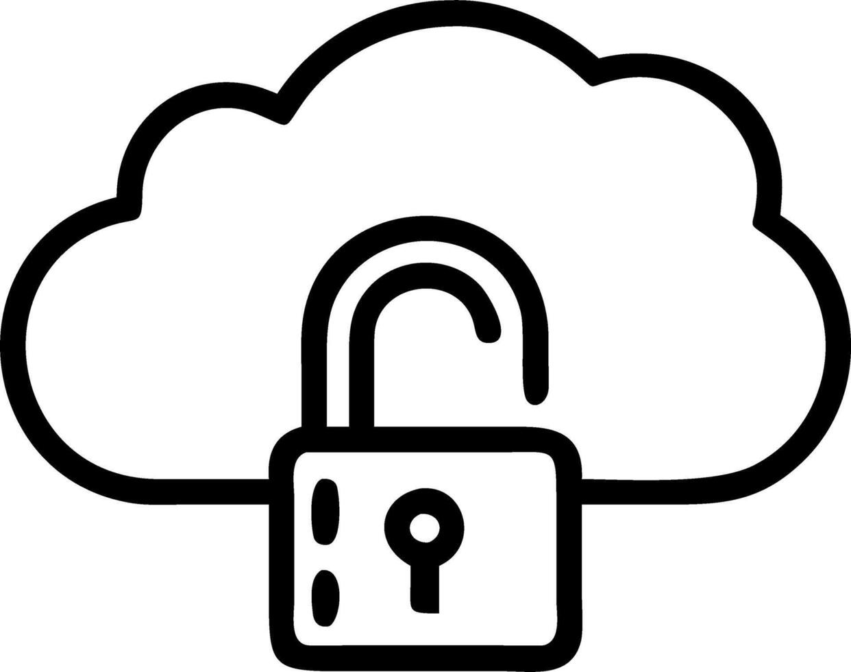 Close up of a cloud security lock with digital background and copy space vector