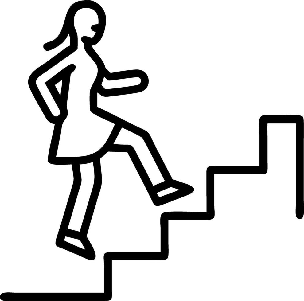 Close up of a businesswomans shoes walking up stairs symbolizing growth vector