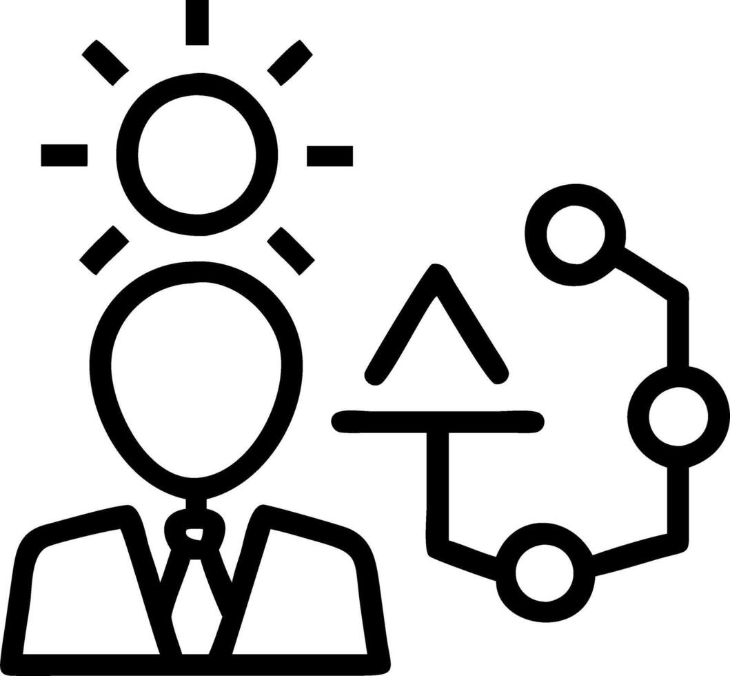 CEO using AI powered strategic planning tools on plain background copy space vector