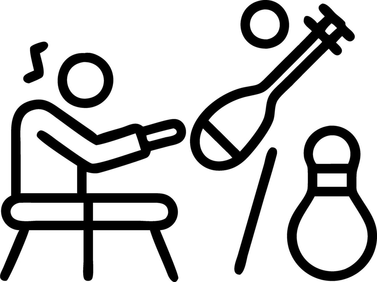 Candid image of musicians playing traditional instruments at festival with copy space to the right. Set 2 vector