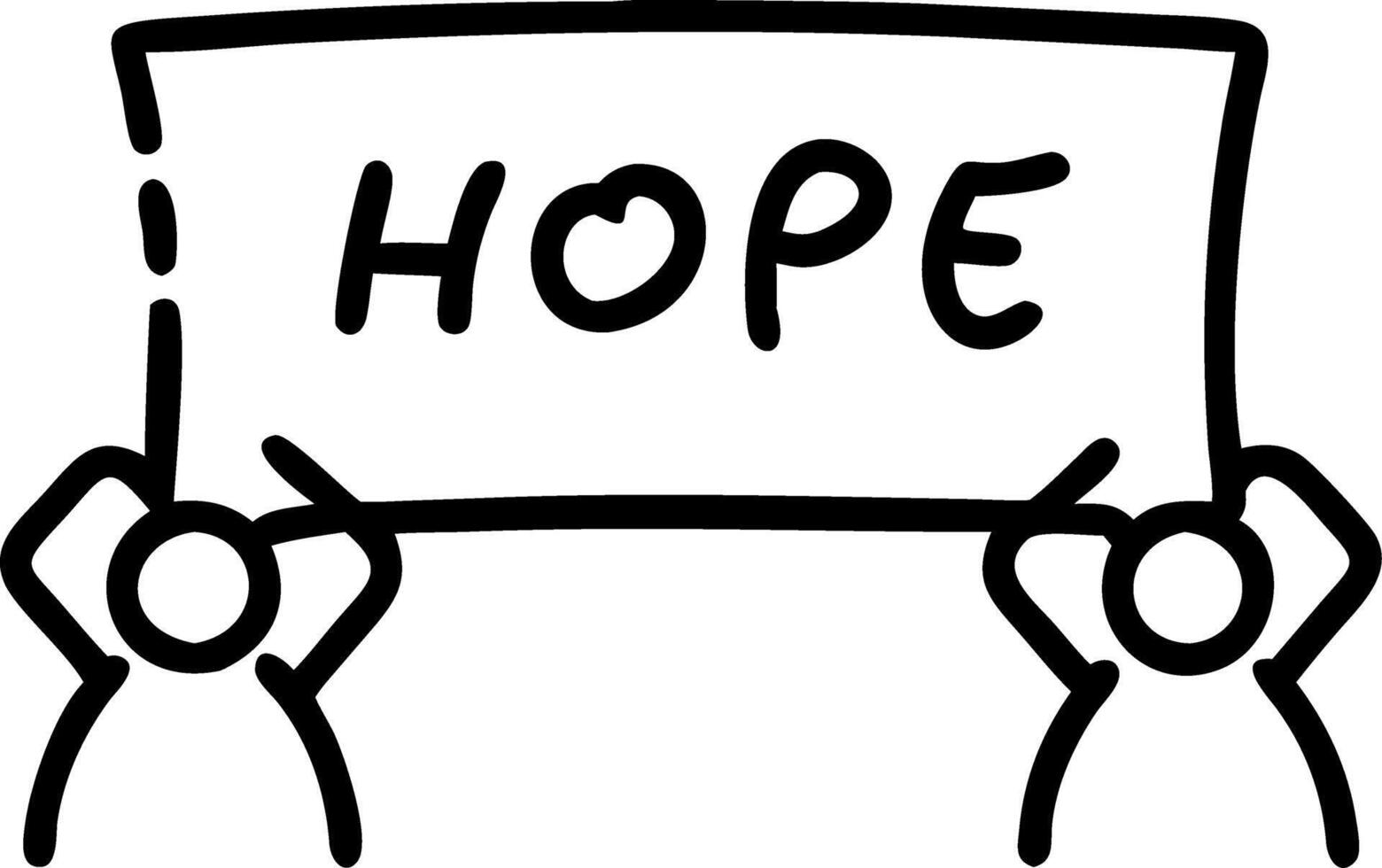 Candid image of people signing a large banner with messages of hope with copy space above. vector